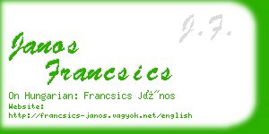 janos francsics business card